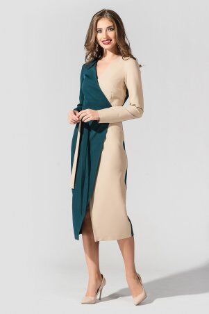 TessDress: Платье двухцветное "на запах""Кифалия" 1627 - фото 1