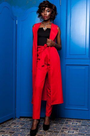 Jadone Fashion: Брюки Эрида красный - фото 1