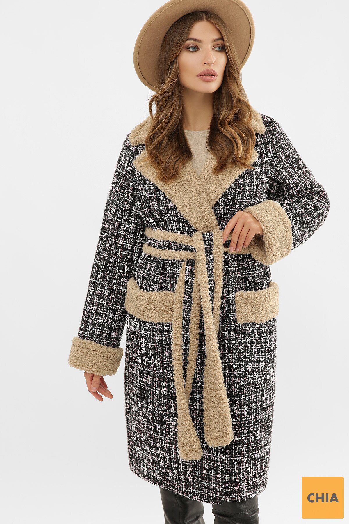 Пальто ПД-14-100 3402-букле черный