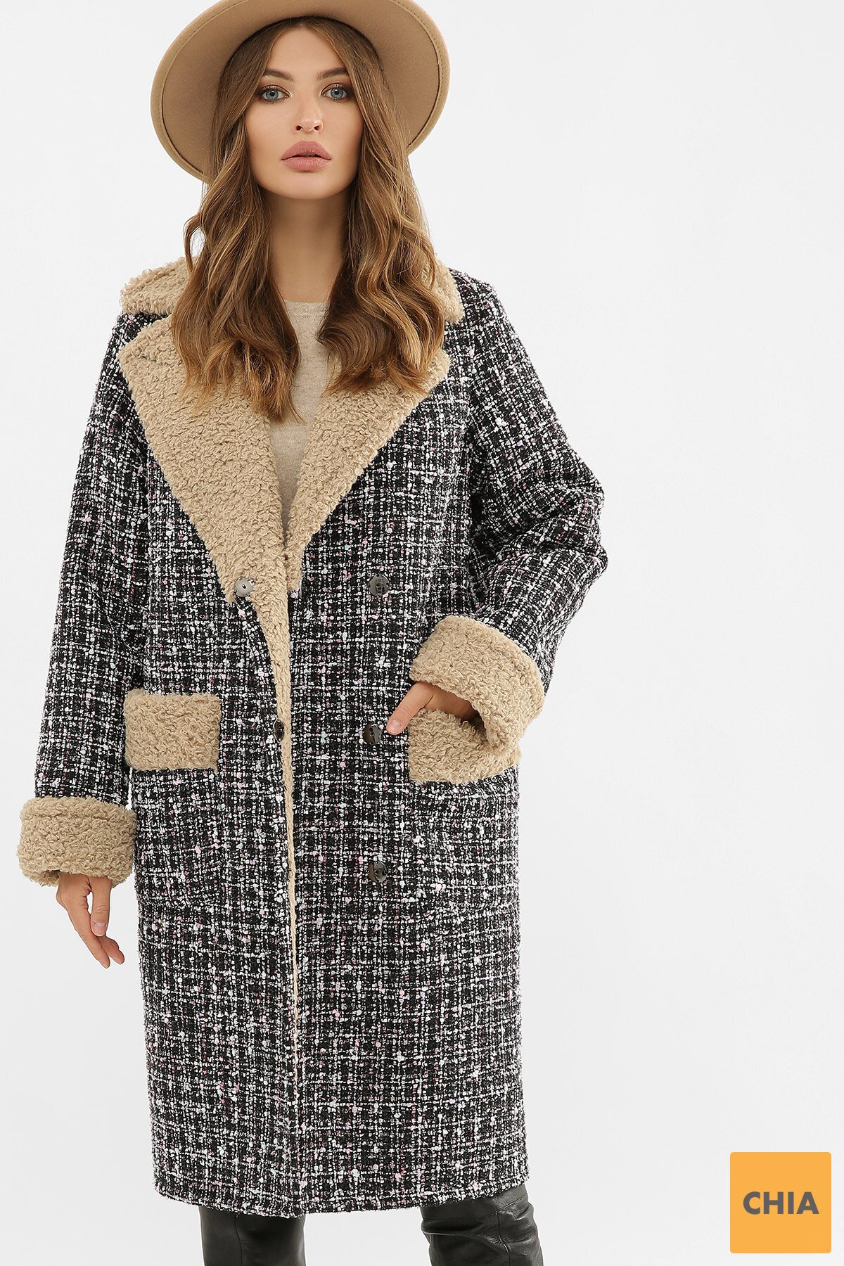 Пальто ПД-14-100 3402-букле черный