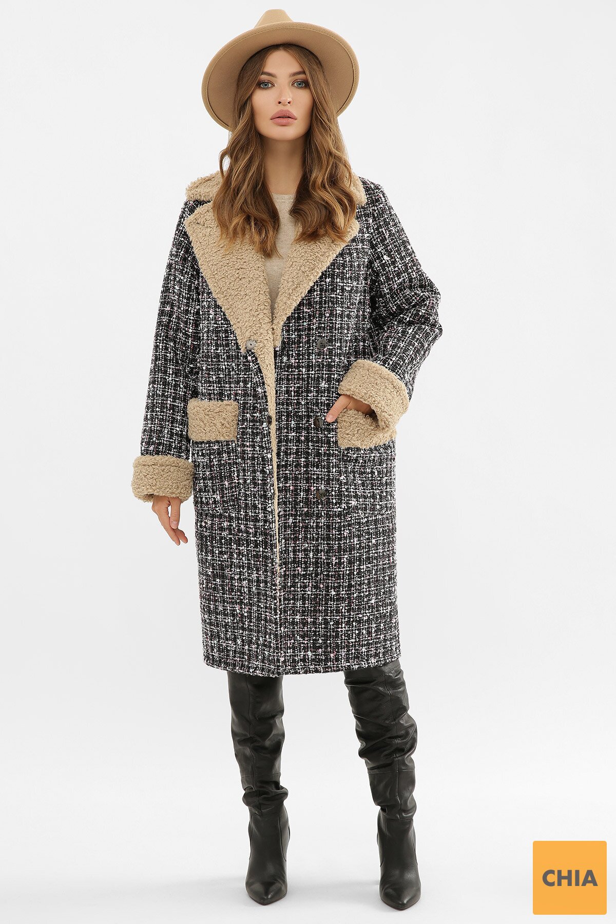 Пальто ПД-14-100 3402-букле черный