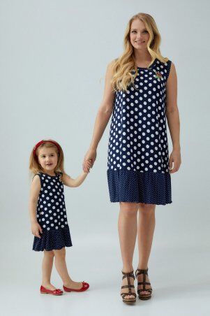 Сарафан Софа синий горох