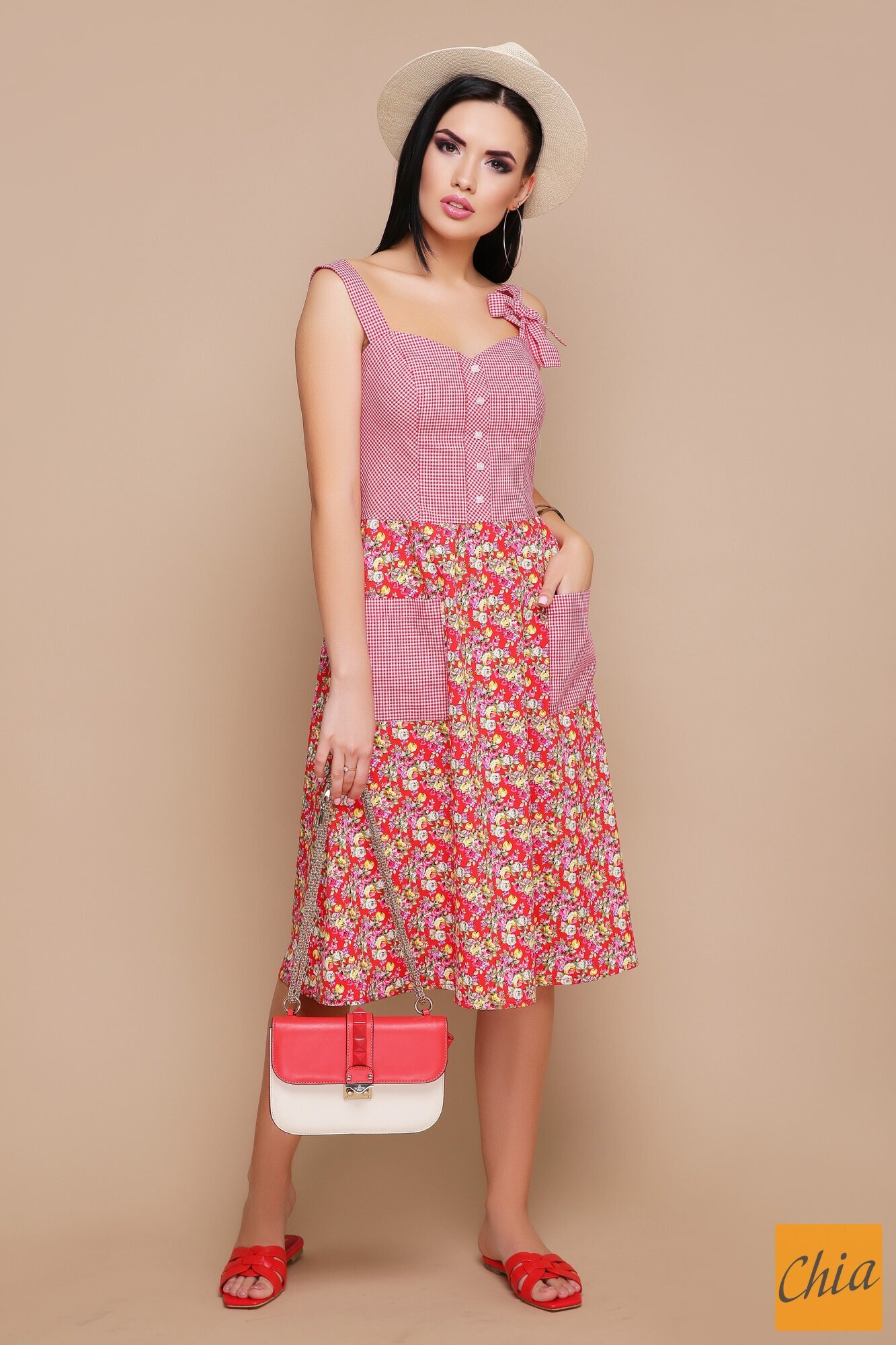 Сарафан Бантик красный