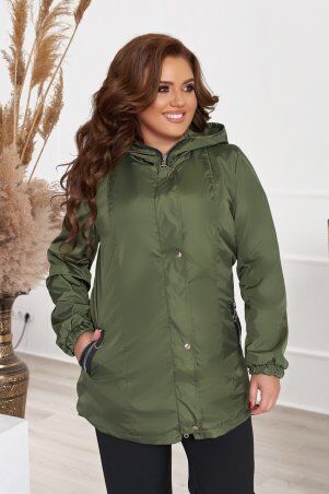 So StyleM: Куртка-ветровка женская большого размера с капюшоном удлиненная 1310-3 - фото 1