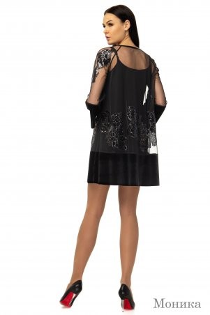 Angel PROVOCATION: Комплект (платье + комбинация) Моника черный на черном - фото 3