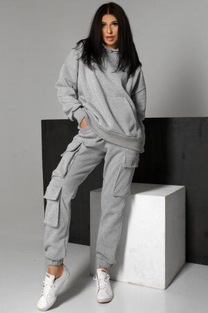 Jadone Fashion: Худи Руби серый меланж - фото 1