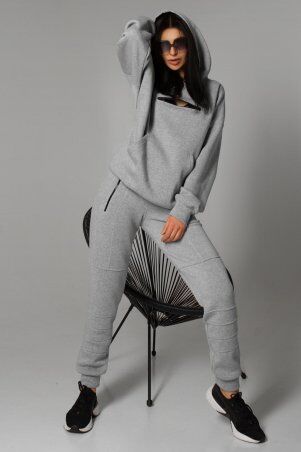 Jadone Fashion: Худи Крафт серый меланж - фото 1