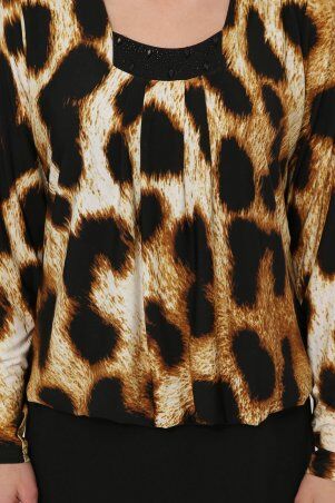 Tatiana: Платье с тигровым принтом НИКОЛЬ коричневое - фото 5
