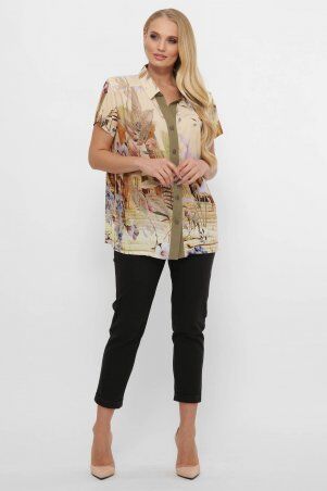 Tatiana: Блуза рубашечного кроя ЭММА оливковая - фото 2