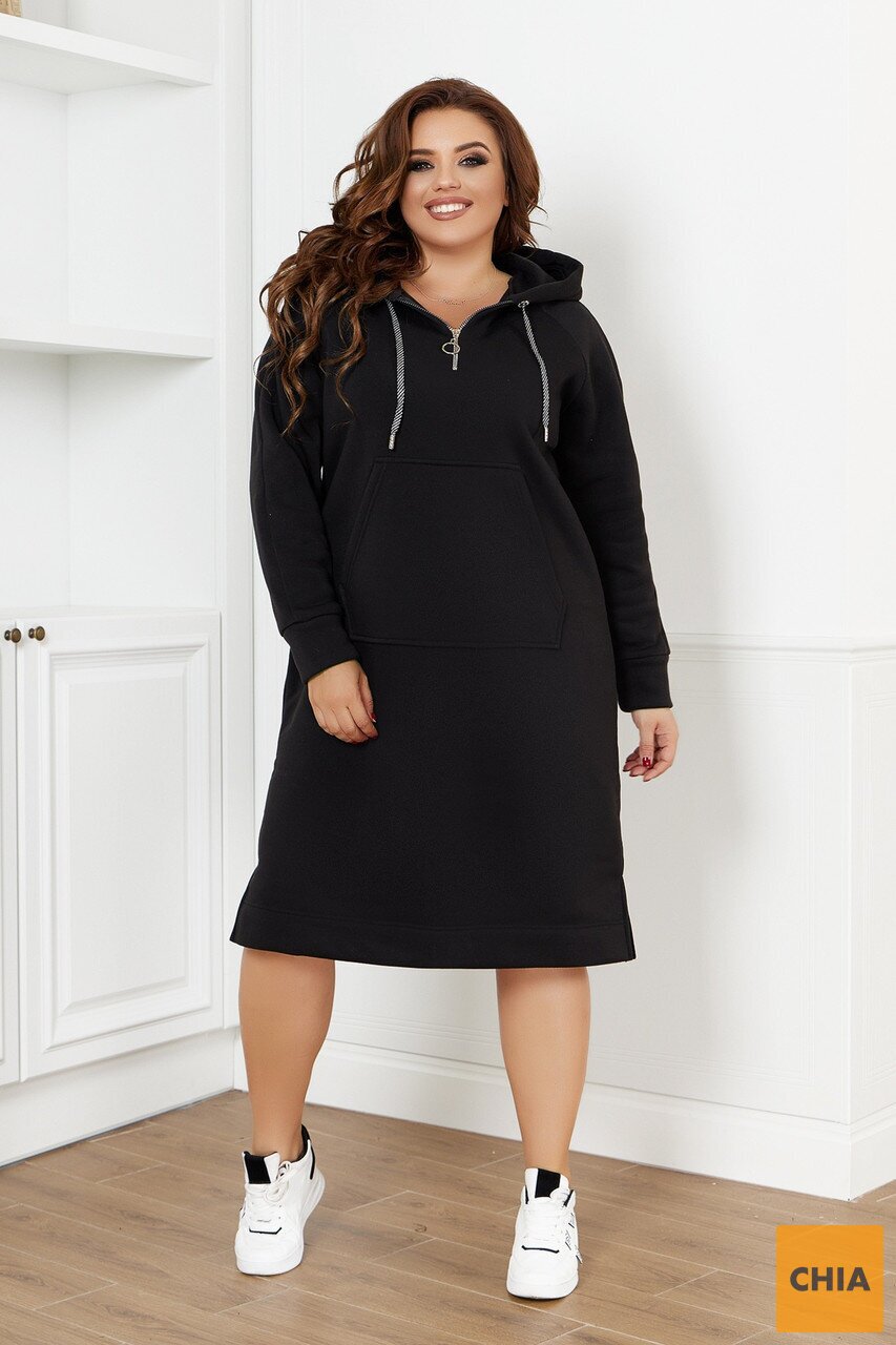 Платье большого размера теплое на флисе