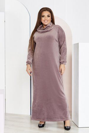 So StyleM: Платье большого размера длинное из велюра на меху 1317-3 - фото 1