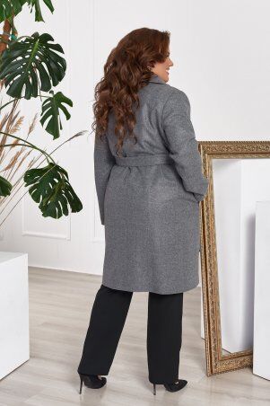 So StyleM: Пальто женское кашемировое большого размера с подкладкой и поясом 1311-3 - фото 2