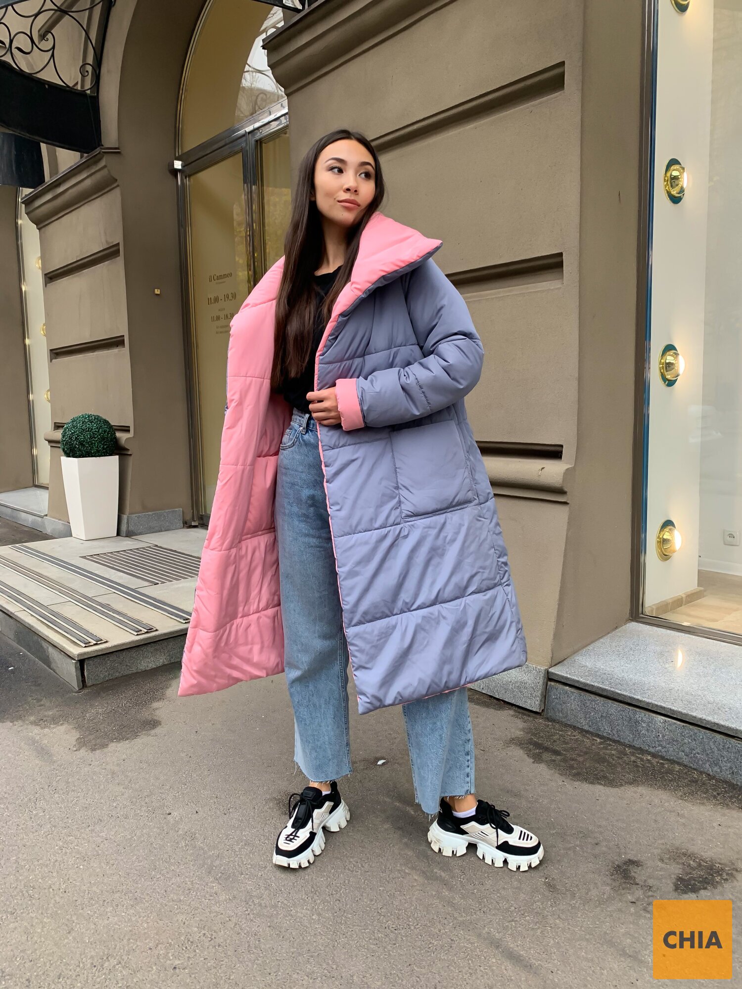 Зимнее двустороннее пальто