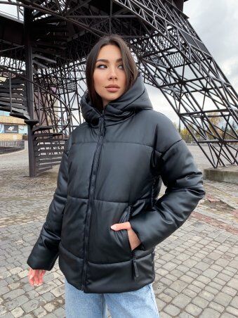 K&ML: Зимняя женская куртка из эко кожи с капюшоном 7 - фото 1