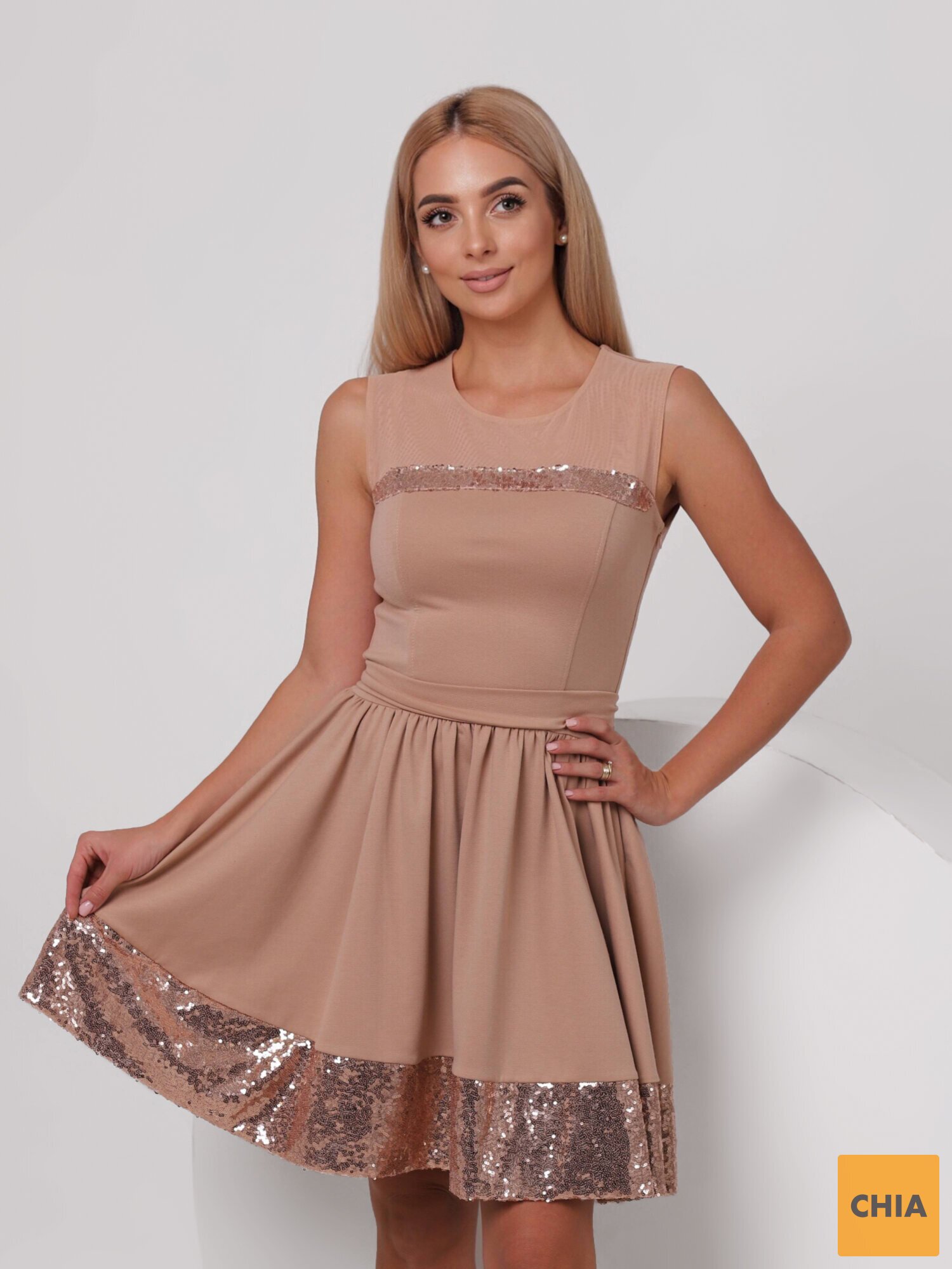 Платье "MOULIN ROUGE" бежевое