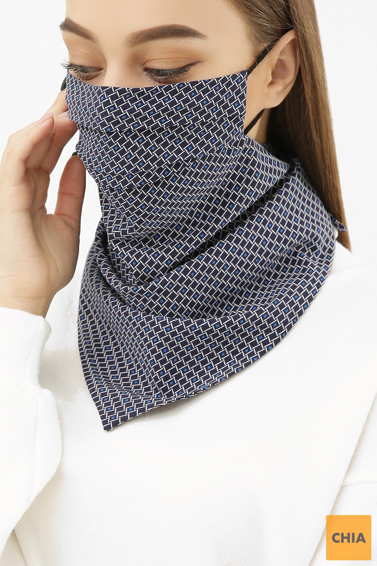 Маска Платок синий-ромб электрик