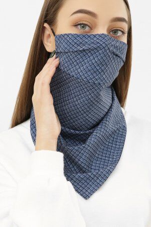 Маска Платок синий-вязка