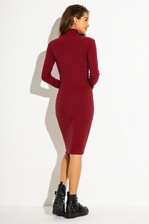 Itelle: Сукня-гольф бордового кольору в рубчик Ірма 51235 - фото 2
