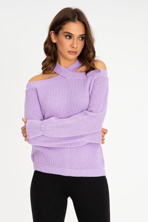 Itelle: Сиреневый свитер на бретелях с открытыми плечами Адрианна 8750 - фото 1