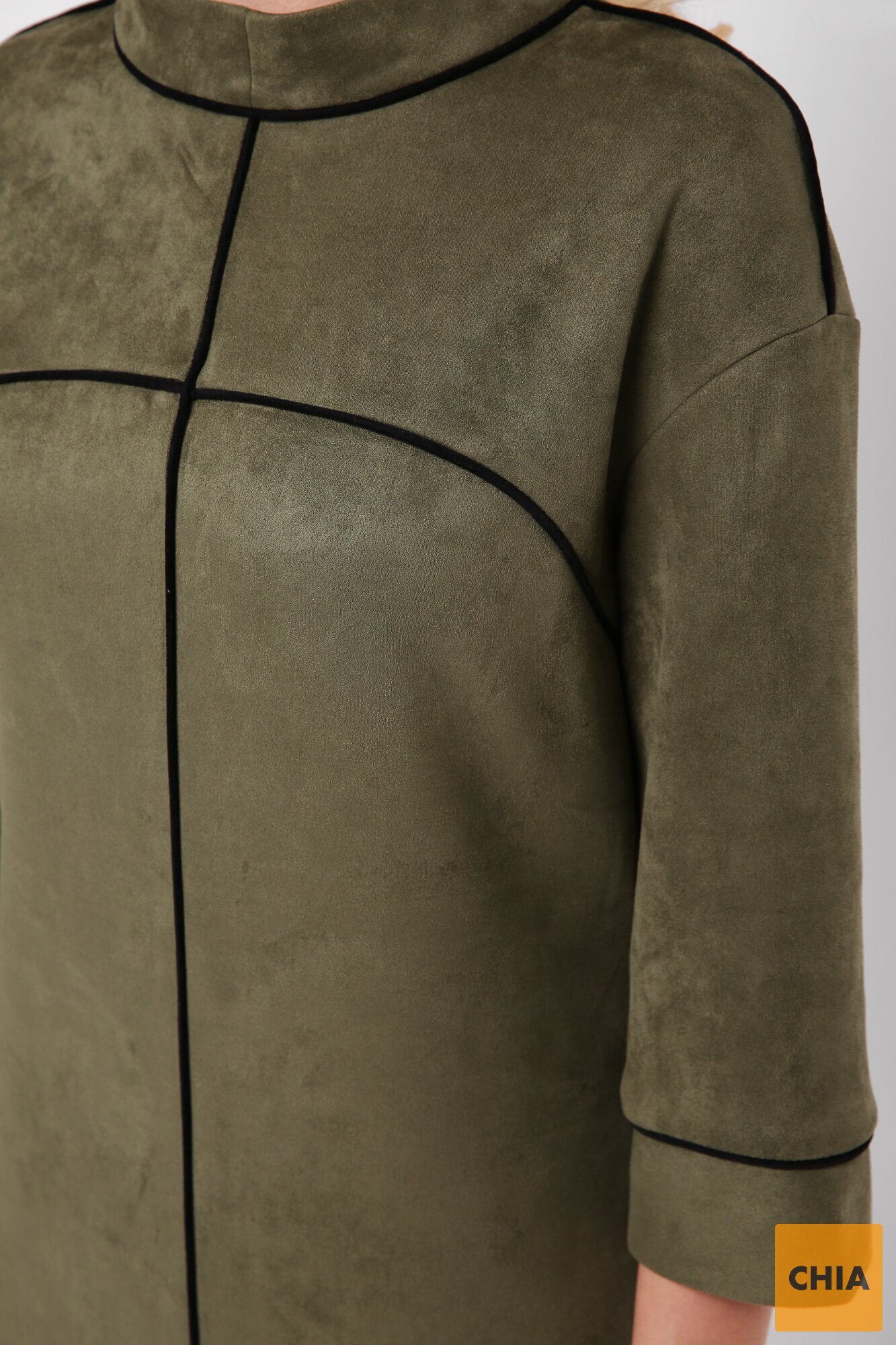 Платье Мишель экозамша оливка