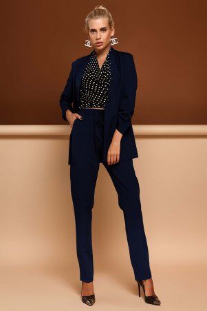 Jadone Fashion: Костюм Фейт с брюками тёмно-синий - фото 1