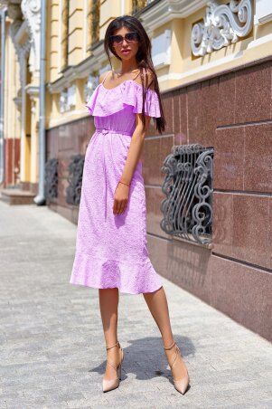 Jadone Fashion: Платье Клео без ремня сиреневый - фото 1