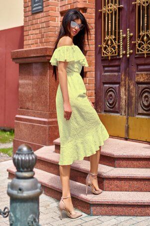 Jadone Fashion: Платье Клео без ремня жёлтый - фото 1
