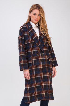 Пальто Росарио темно-синий клетка