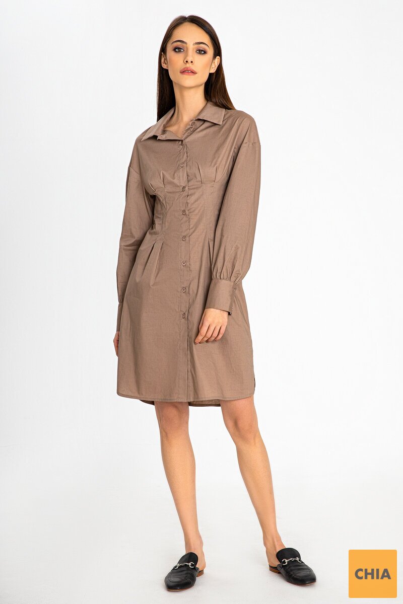 Платье-рубашка цвета мокко Аурика