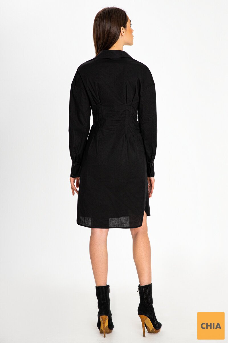 Платье-рубашка черного цвета Камалия