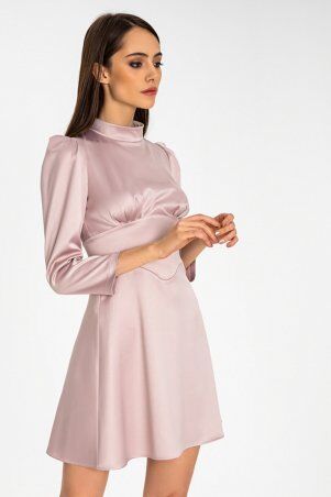 Itelle: Атласне коротке плаття пудрового кольору Марі 51254 - фото 1