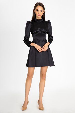 Itelle: Атласне коротке плаття чорного кольору Юліана 51255 - фото 3