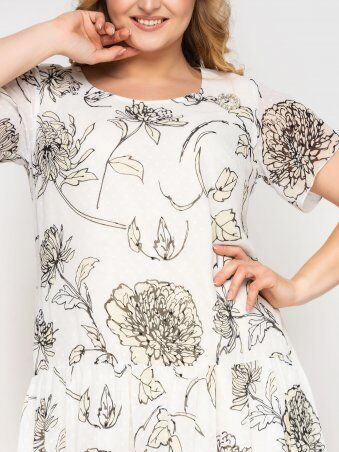 Vlavi: Платье Катаисс белое пионы 119319 - фото 2