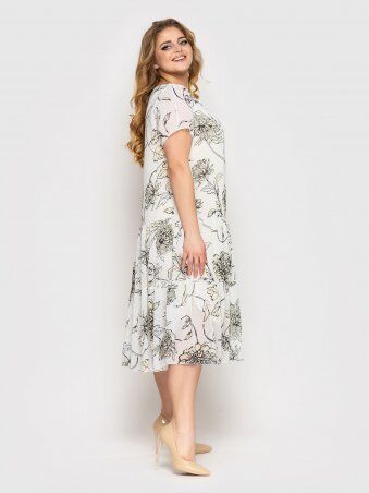 Vlavi: Платье Катаисс белое пионы 119319 - фото 4