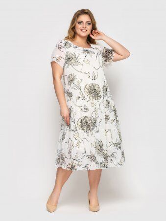 Vlavi: Платье Катаисс белое пионы 119319 - фото 5