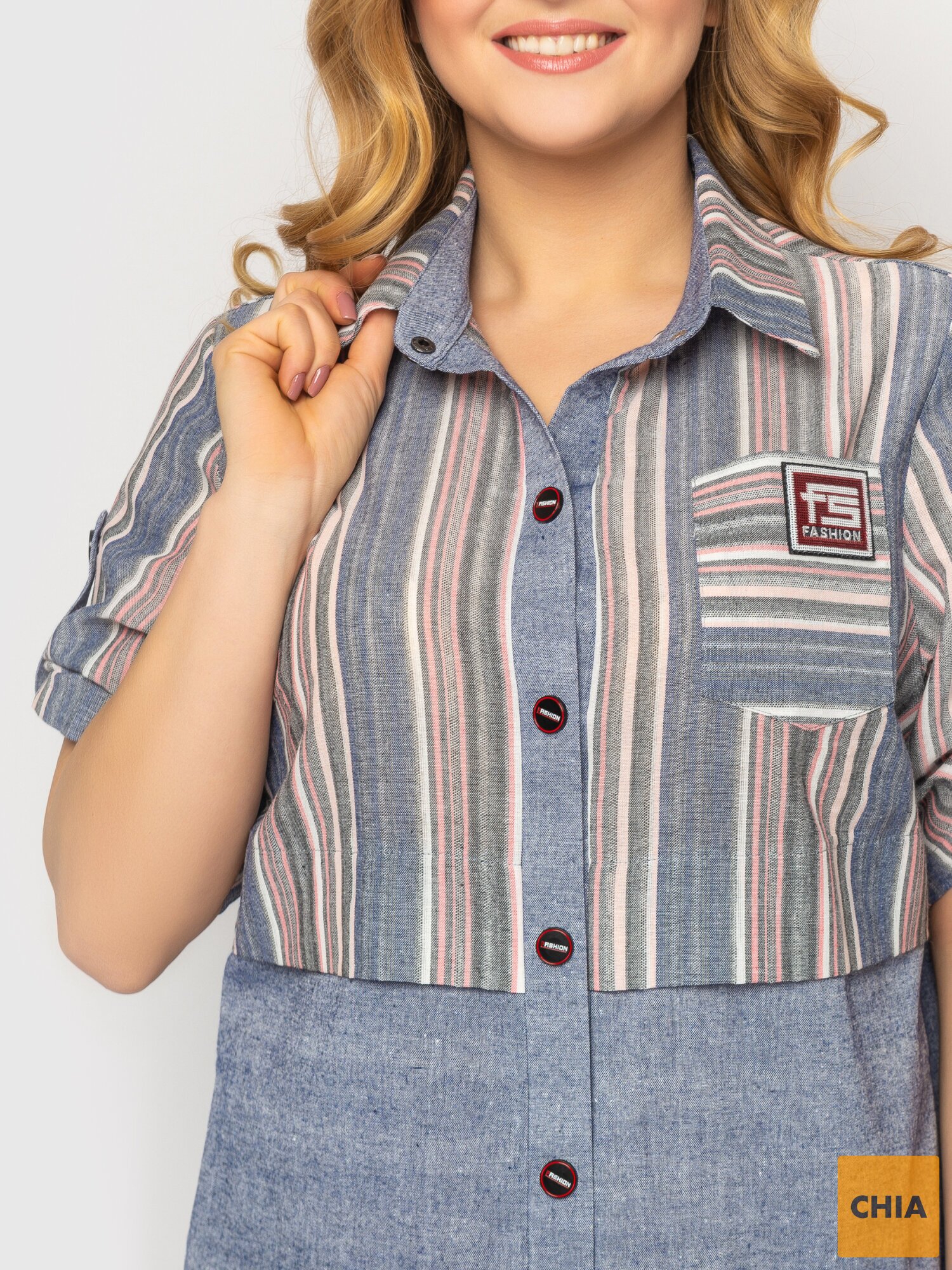 Платье-рубашка Лана пудра