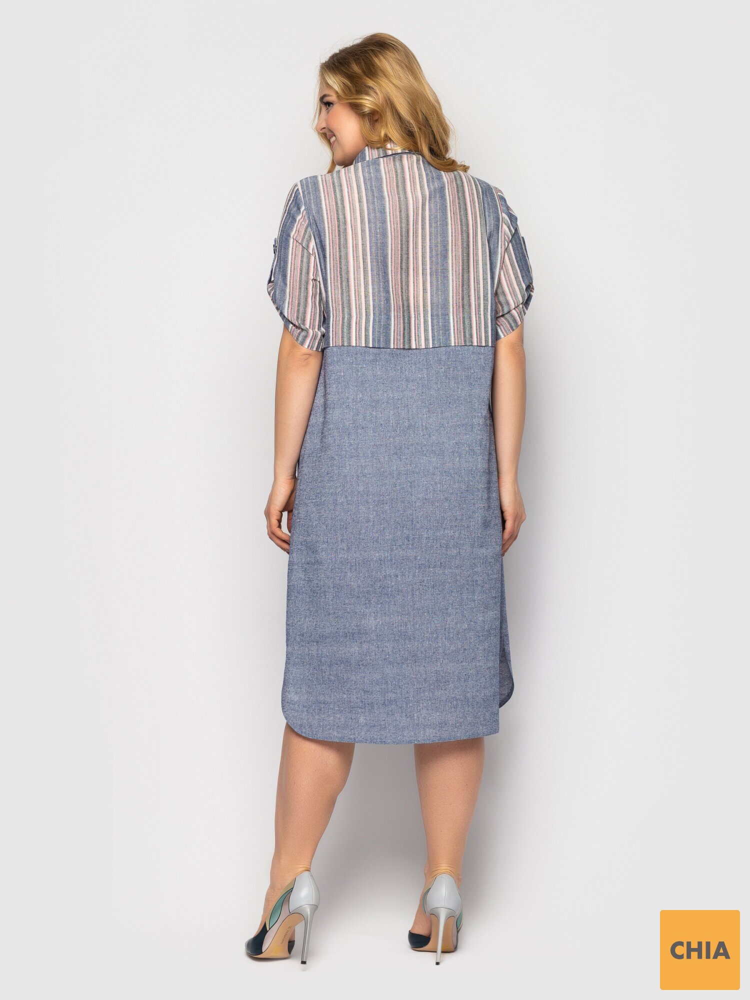 Платье-рубашка Лана пудра