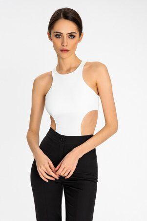 Белое боди открытого фасона Кармела