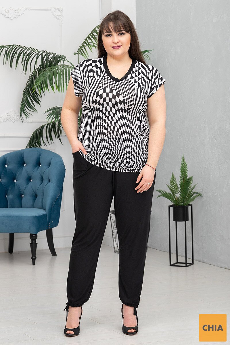 Костюм туника+брюки Домино