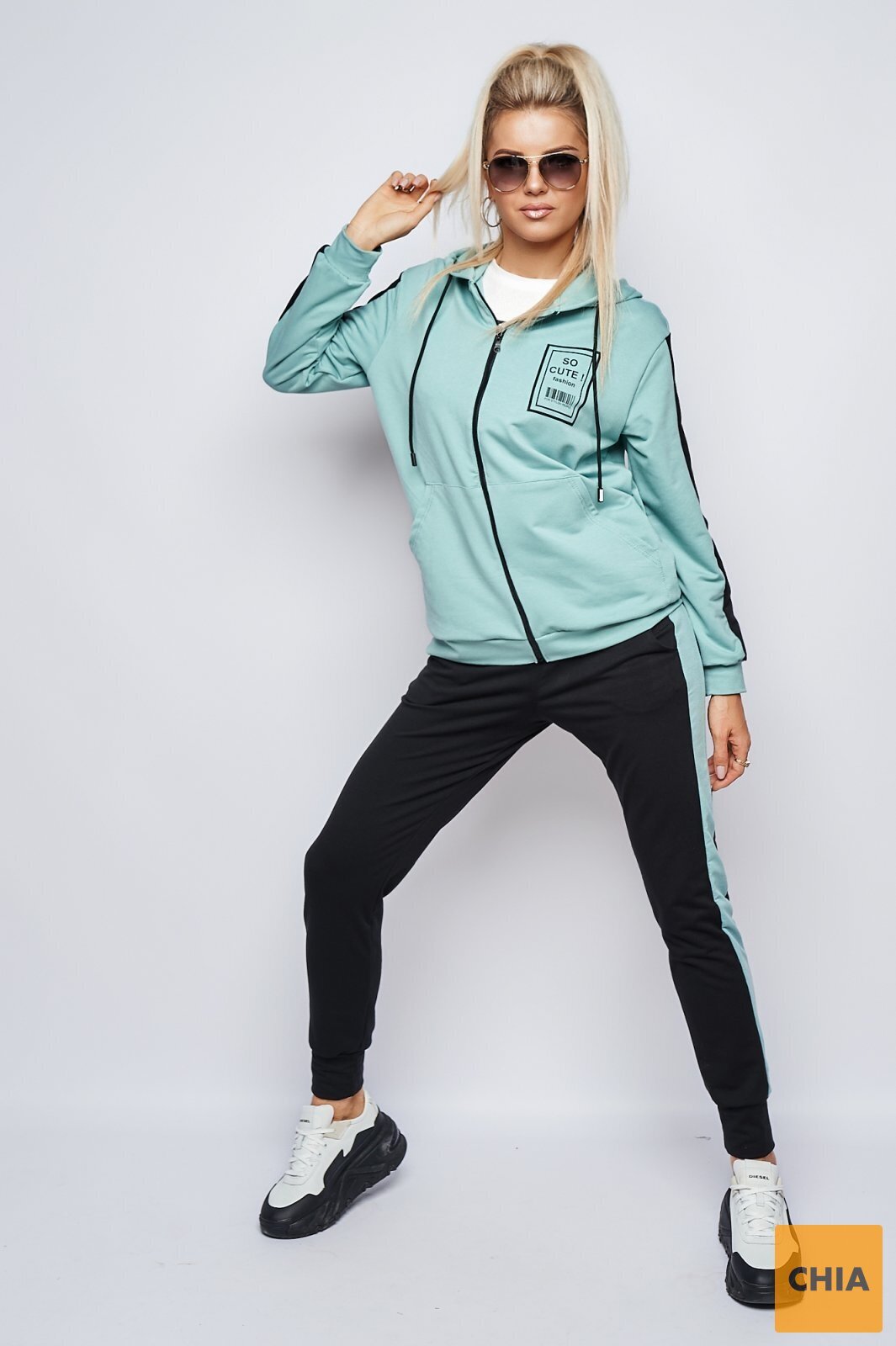 Стильный спортивный костюм ментоловый