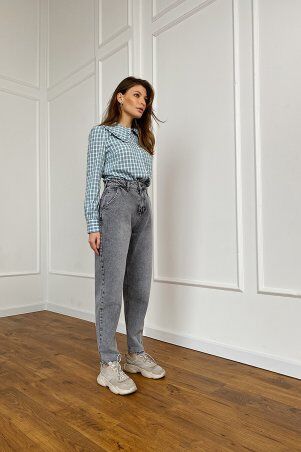 Джинсы баллоны серого цвета Джули