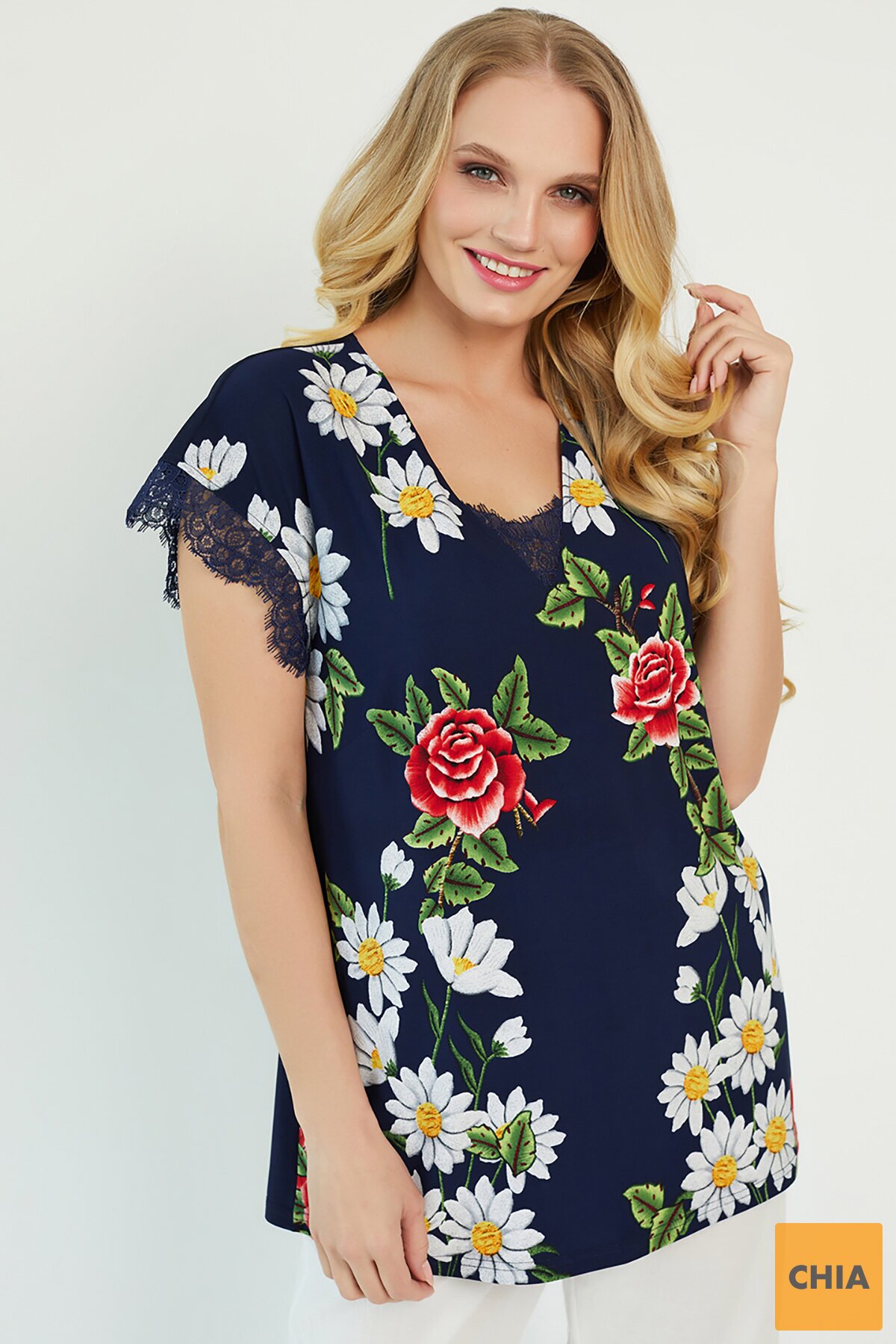 Блузка Бритель темно-синий