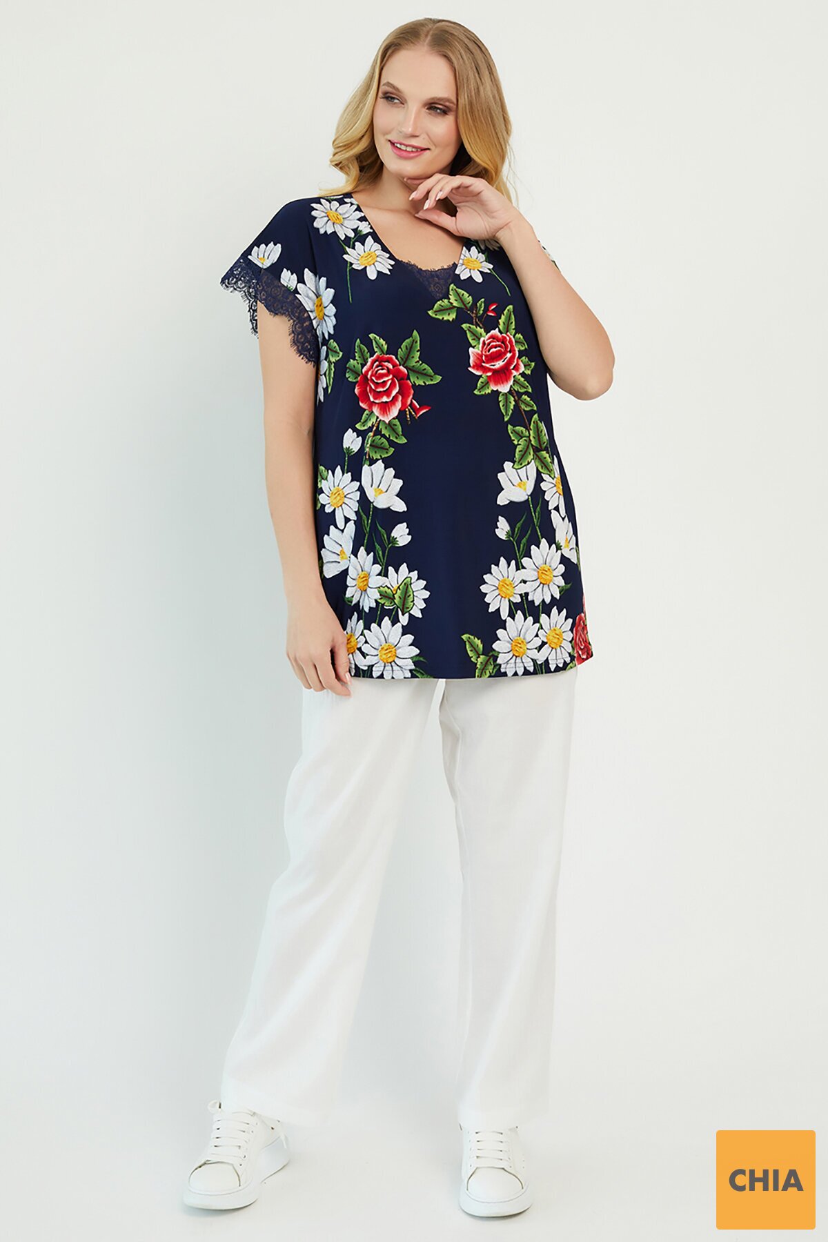 Блузка Бритель темно-синий