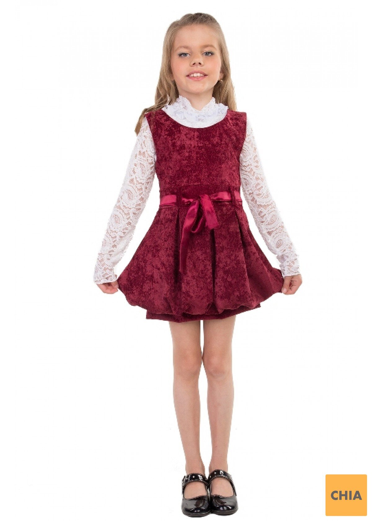 Сарафан Фонарик, бордовый