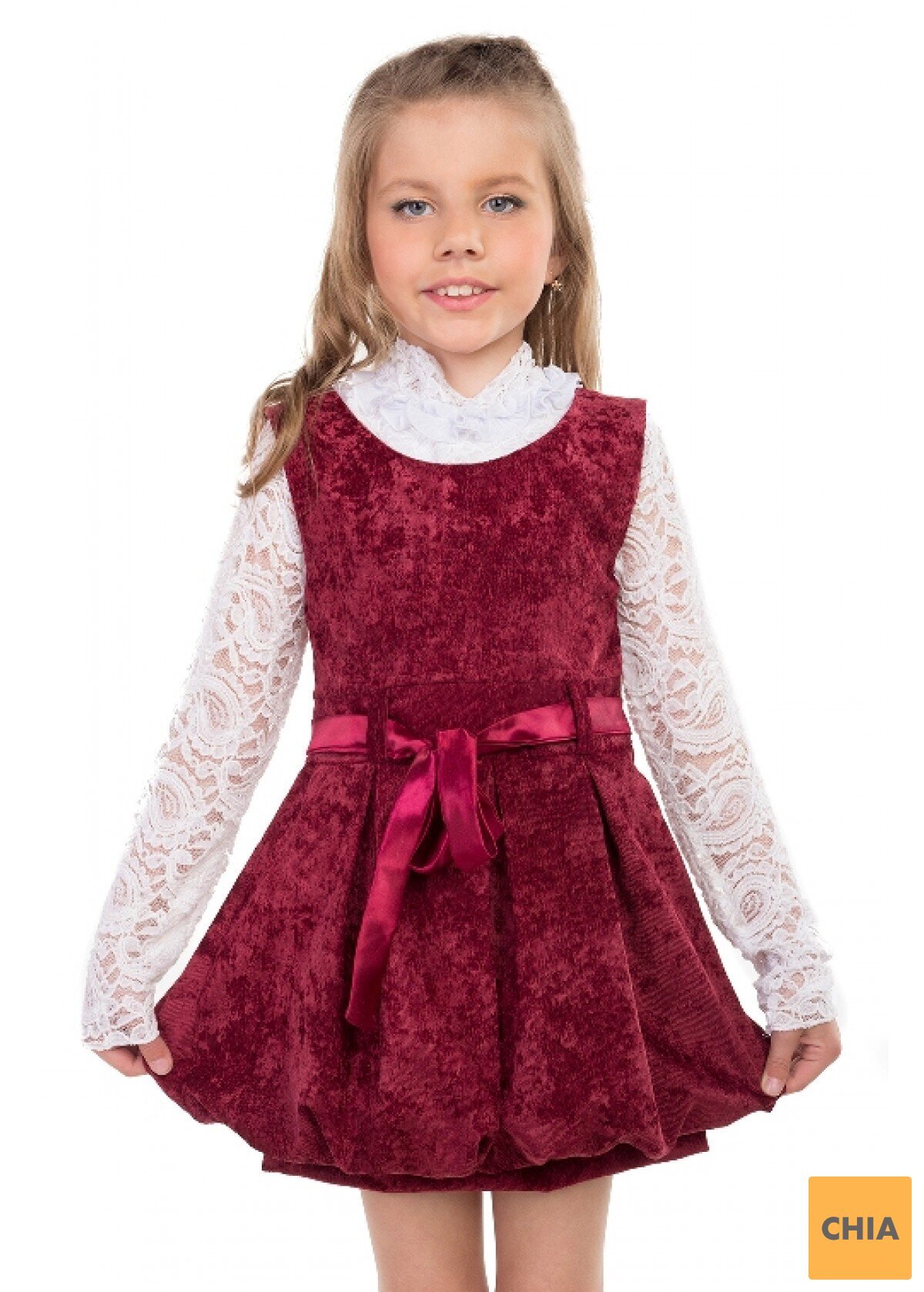 Сарафан Фонарик, бордовый