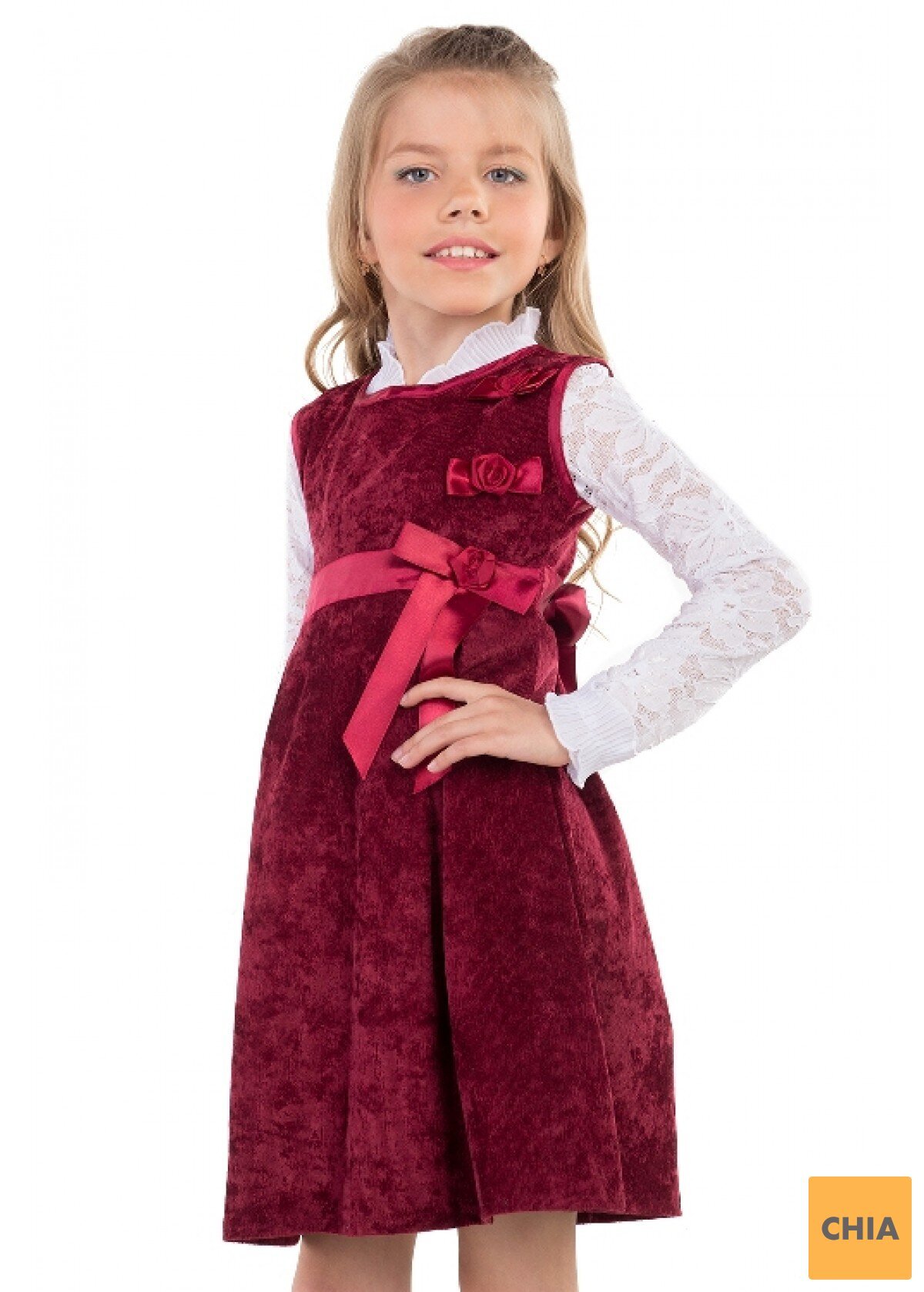 Сарафан Розочки, бордовый