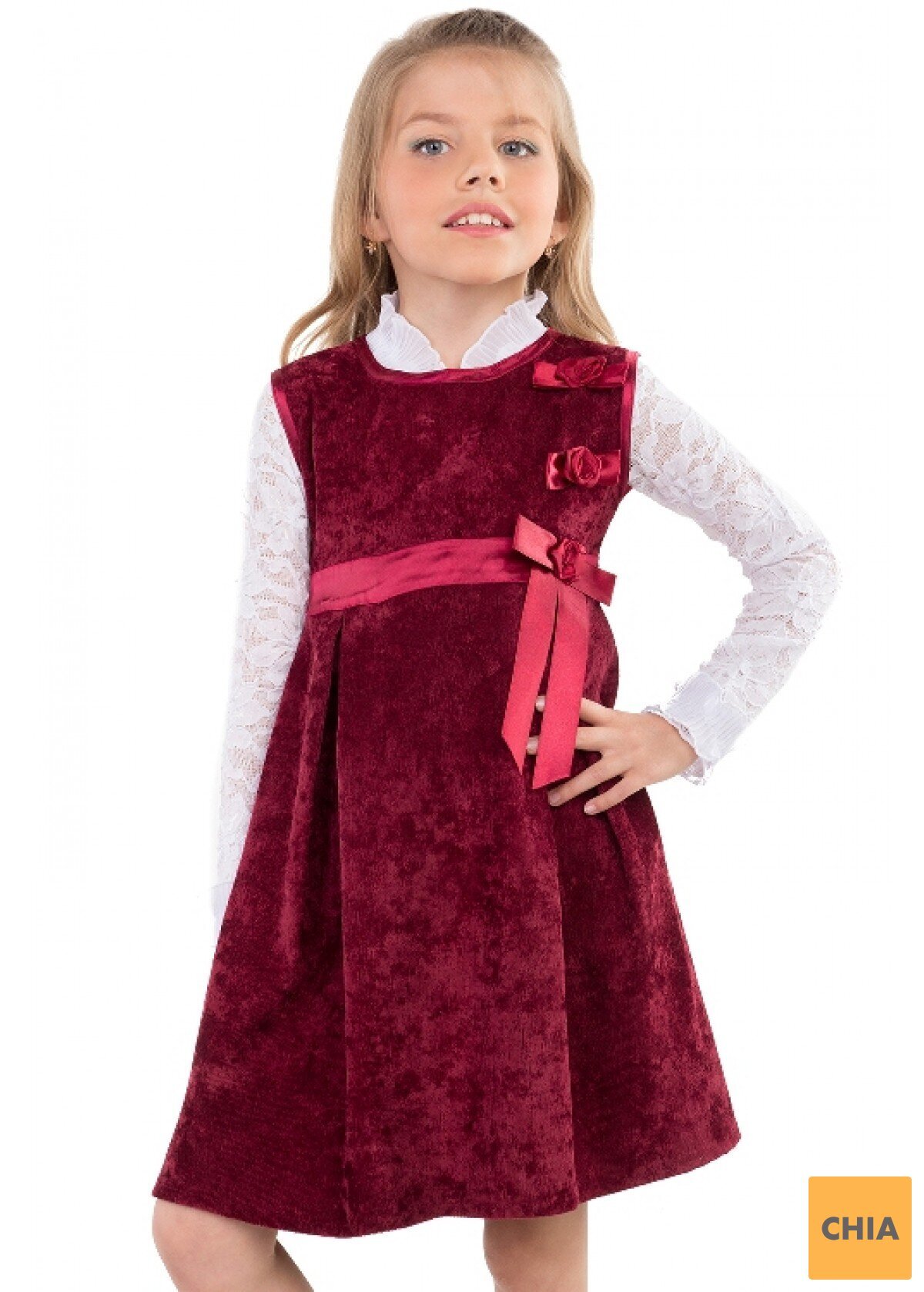Сарафан Розочки, бордовый