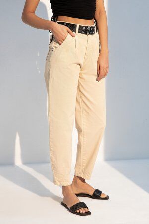 Джинсы баллоны бежевого цвета Химена