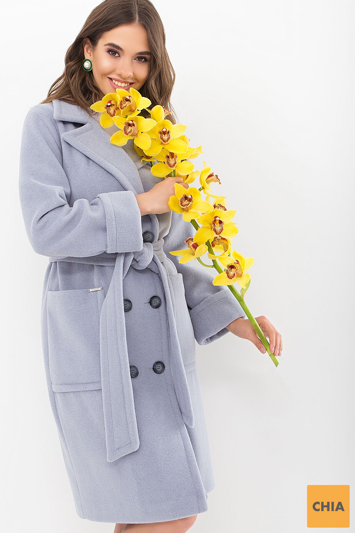 Пальто П-347-100 2903-серо-голубой