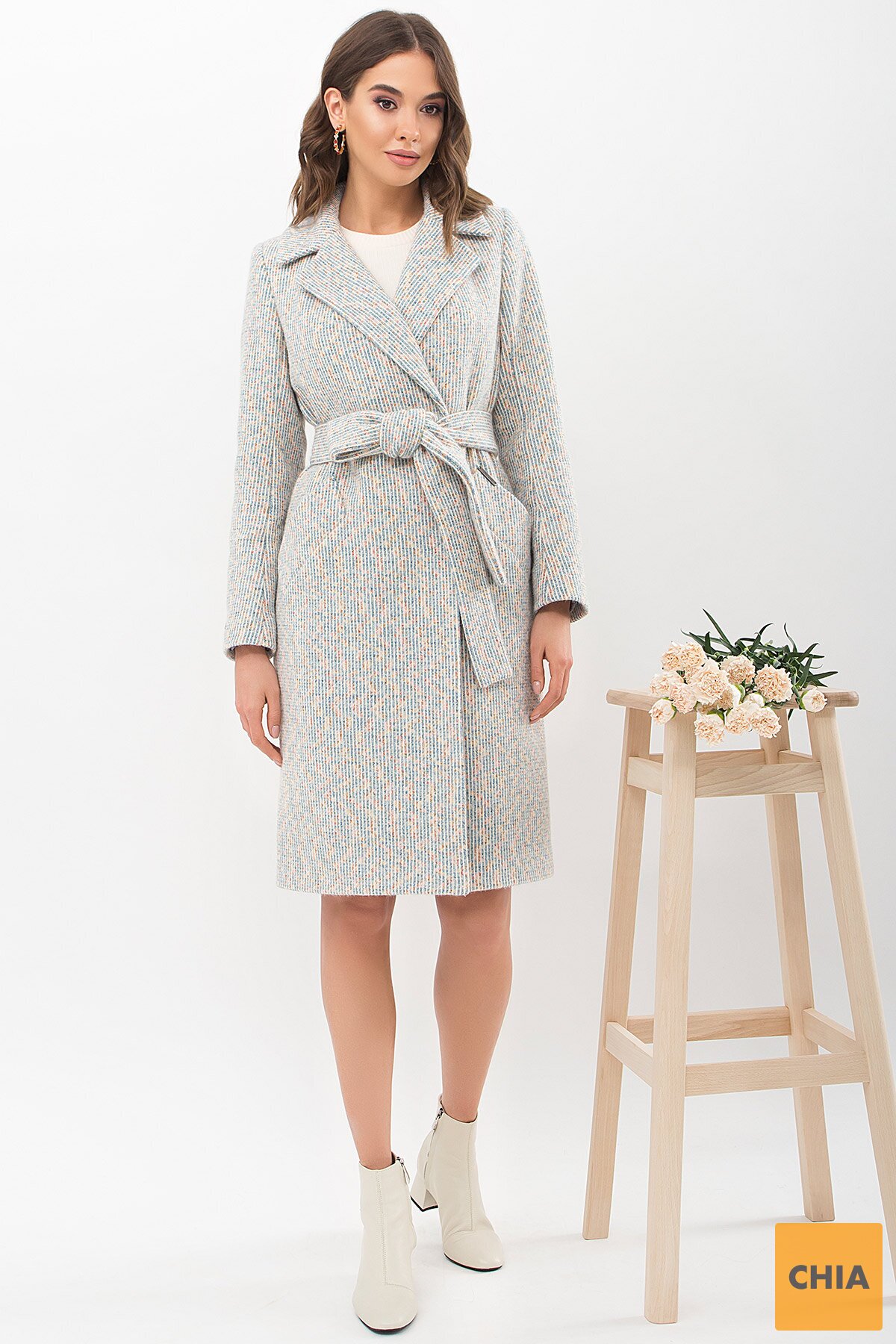 Пальто П-323-100 2809-голуб-розов.точка